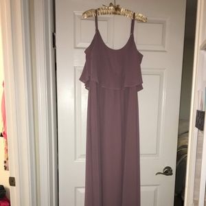 Dusty Rose Cold Shoulder Bridesmaid Dress